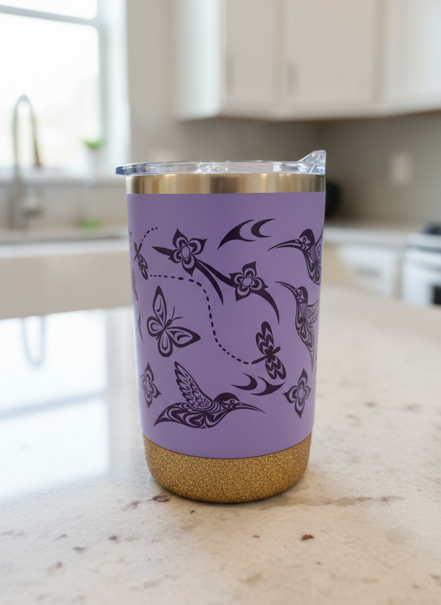 Hummingbird Cork Base Travel Mug With Handle