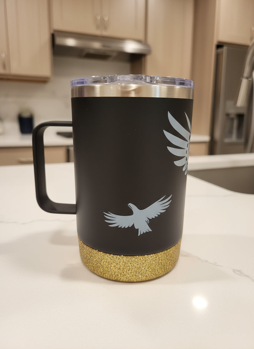 Soaring Eagle Cork Base Travel Mug With Handle